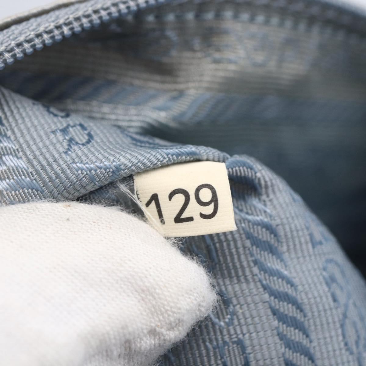 PRADA Shoulder Bag Nylon Light Blue Silver Auth BA7764