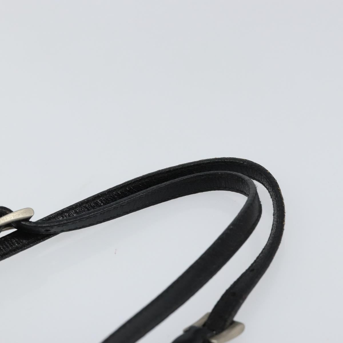 PRADA Hand Bag Nylon Leather Beige Silver Auth BA7765