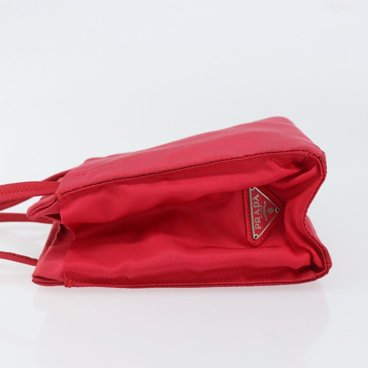 PRADA Hand Bag Nylon Red Auth BA7766