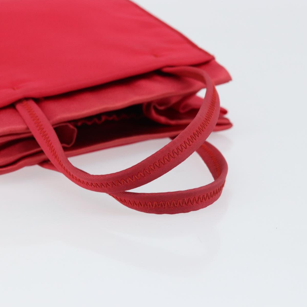 PRADA Hand Bag Nylon Red Auth BA7766