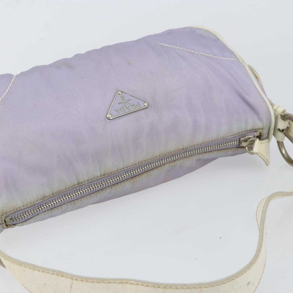 PRADA Shoulder Bag Nylon Purple Silver Auth BA7767
