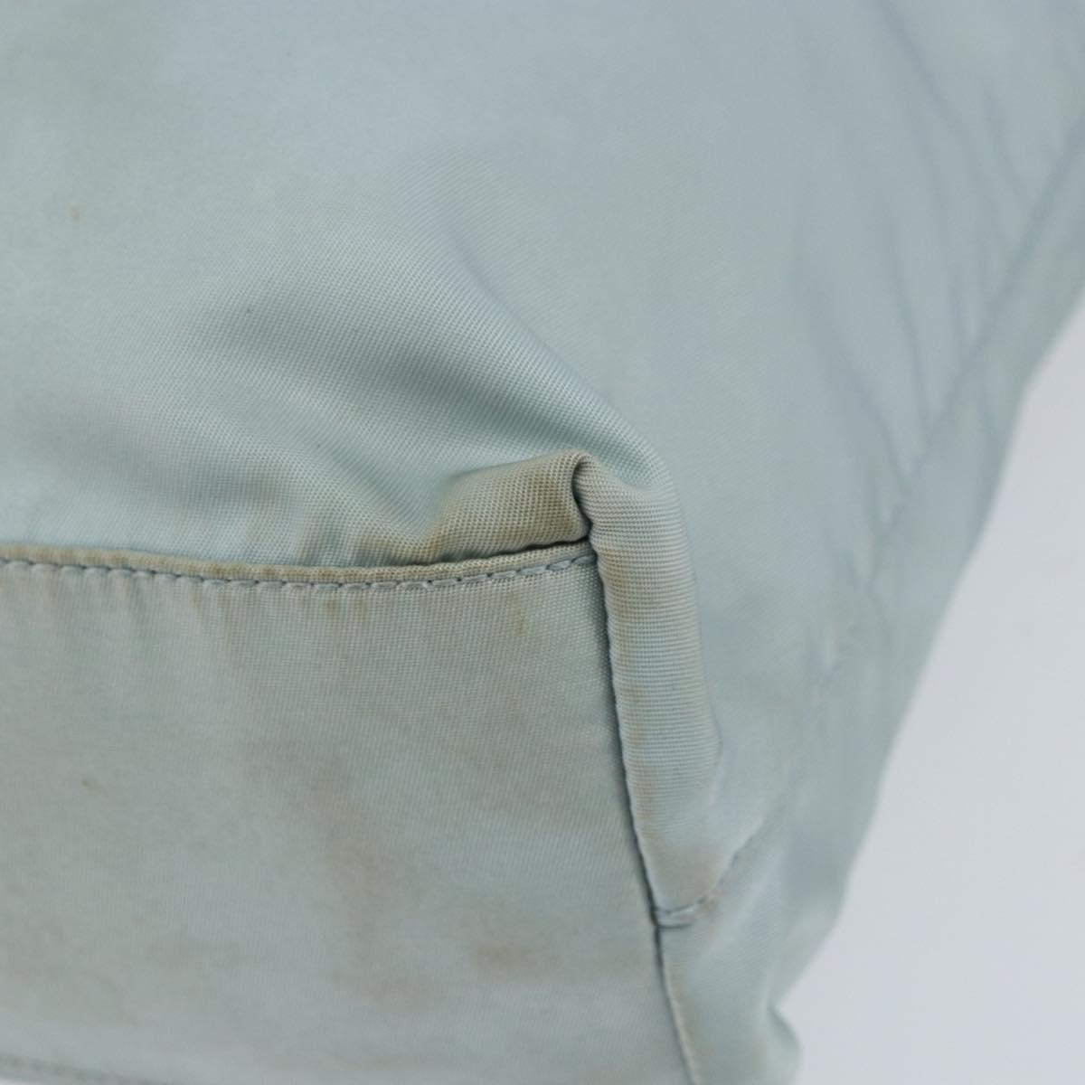 PRADA Tote Bag Nylon Light Blue Silver Auth BA7768