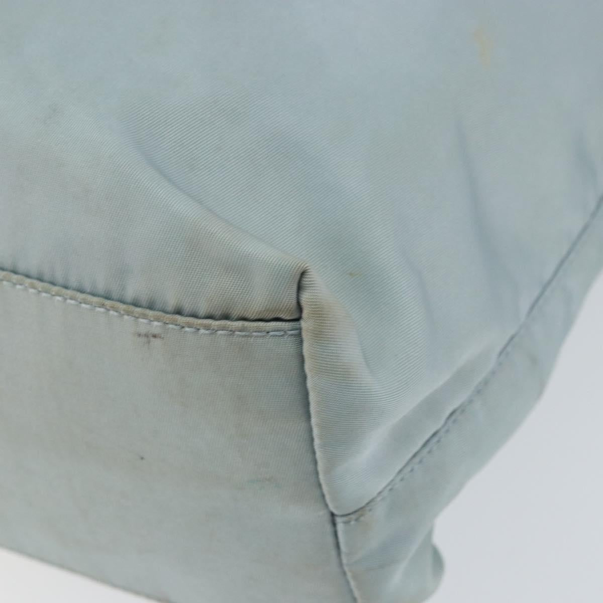 PRADA Tote Bag Nylon Light Blue Silver Auth BA7768