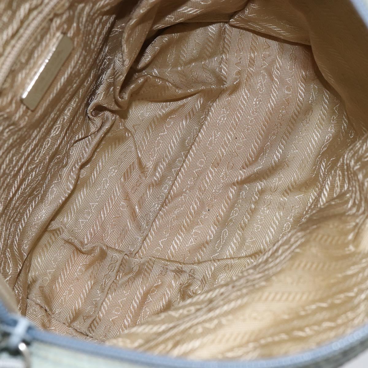 PRADA Tote Bag Nylon Light Blue Silver Auth BA7768