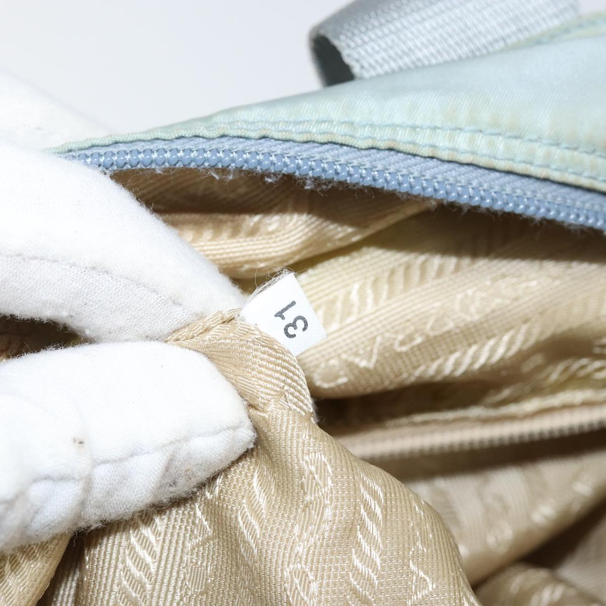PRADA Tote Bag Nylon Light Blue Silver Auth BA7768