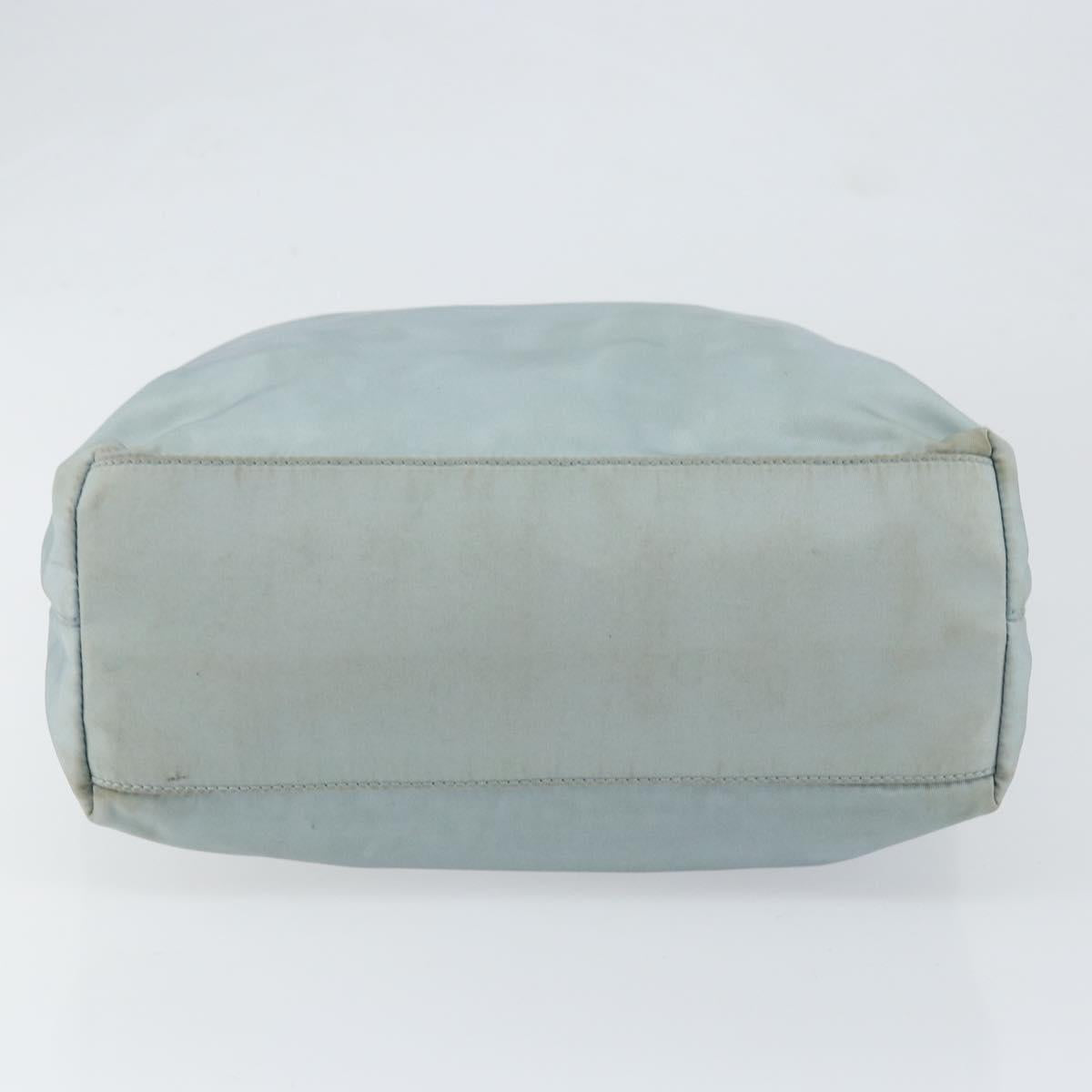 PRADA Tote Bag Nylon Light Blue Silver Auth BA7768
