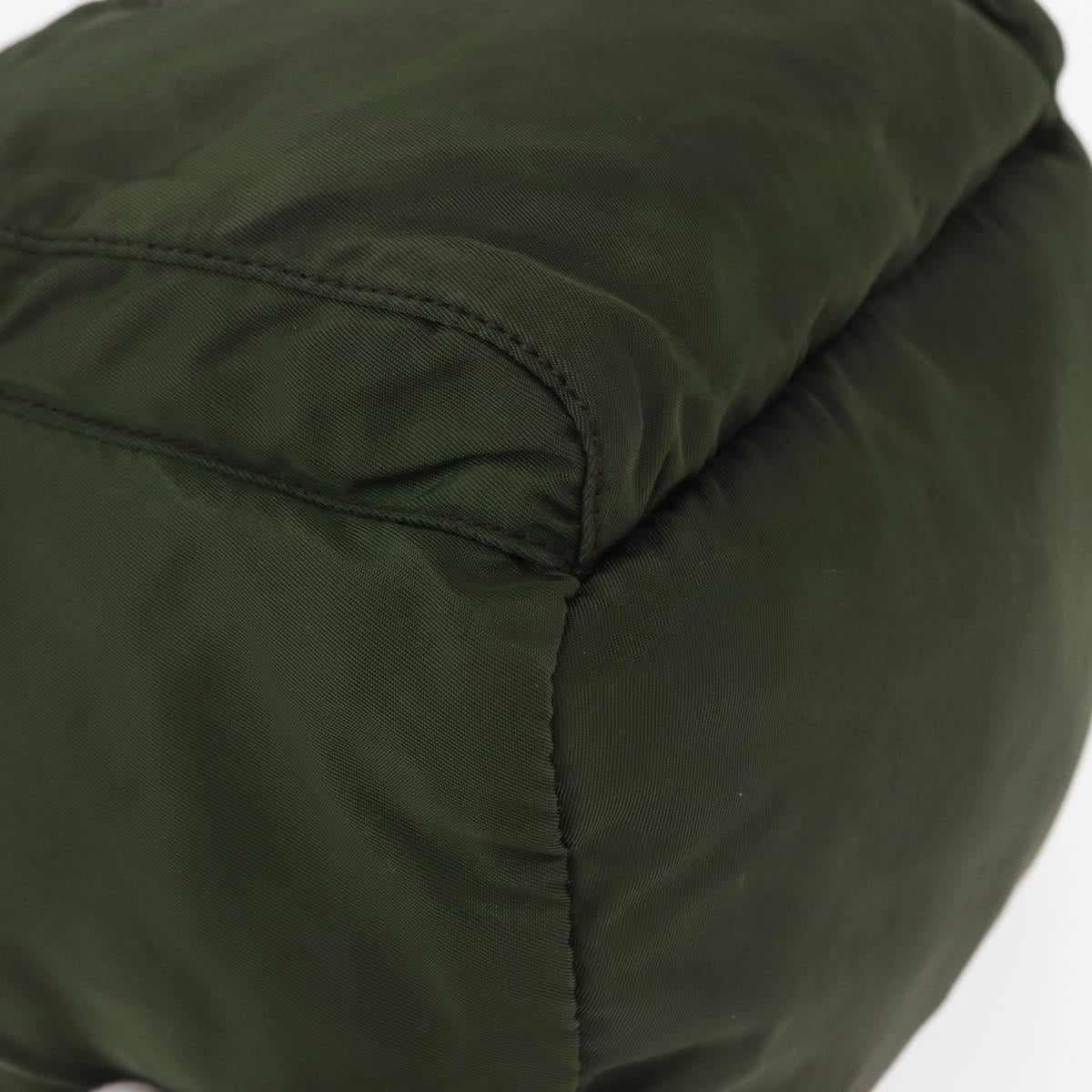 PRADA Backpack Nylon Khaki Silver Auth BA7769