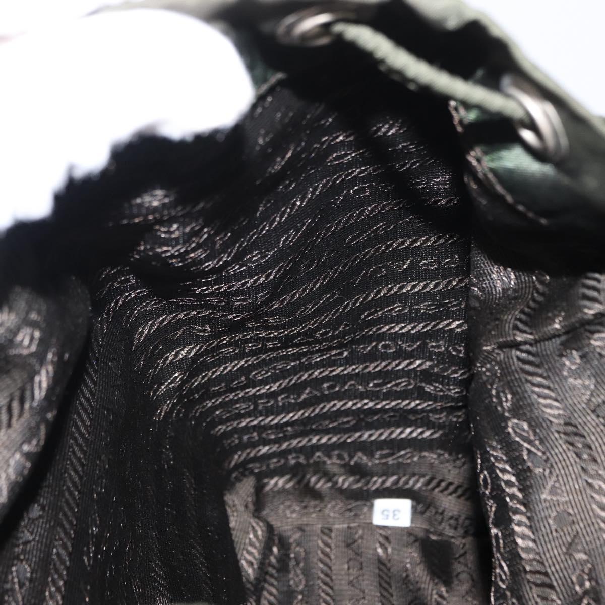 PRADA Backpack Nylon Khaki Silver Auth BA7769