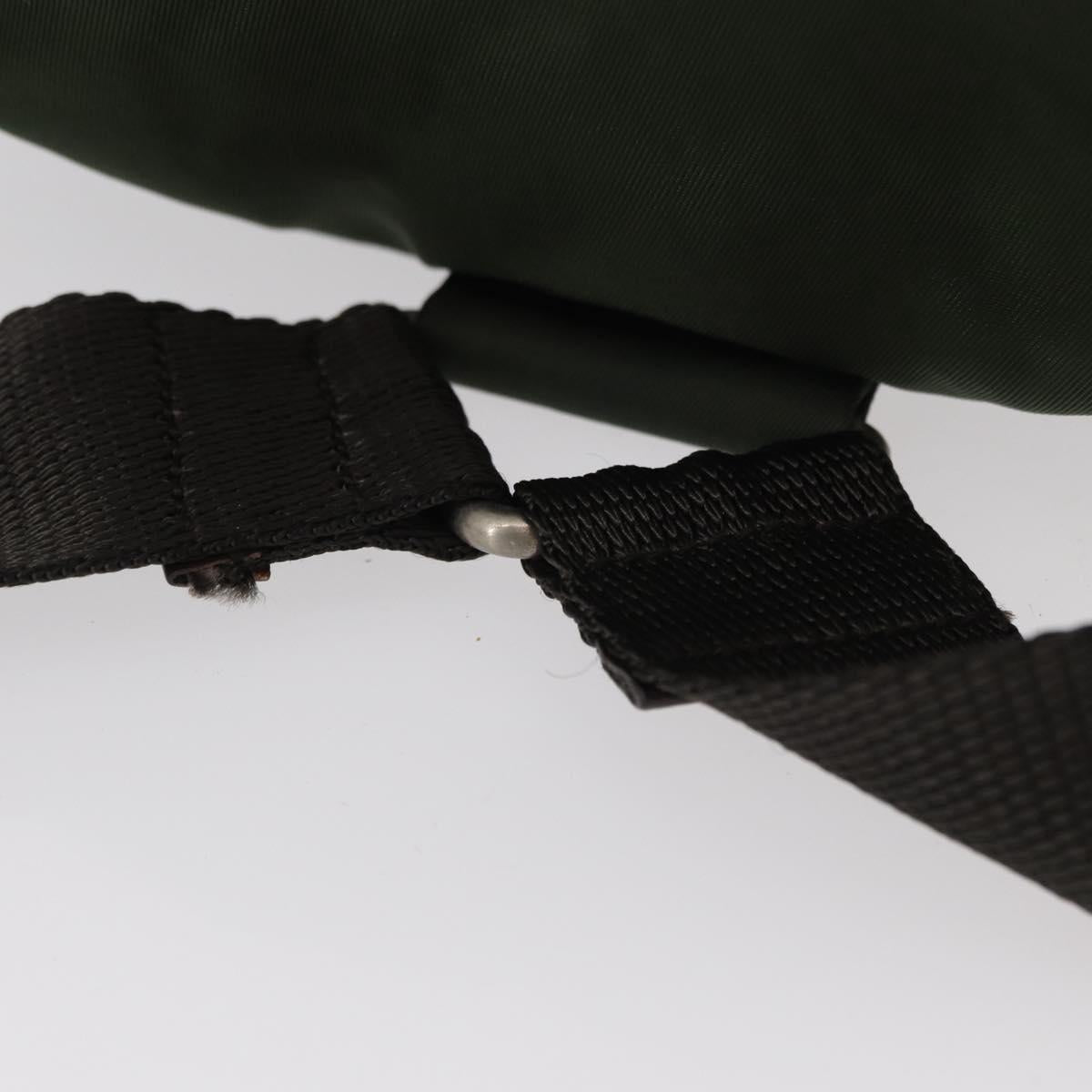 PRADA Backpack Nylon Khaki Silver Auth BA7769