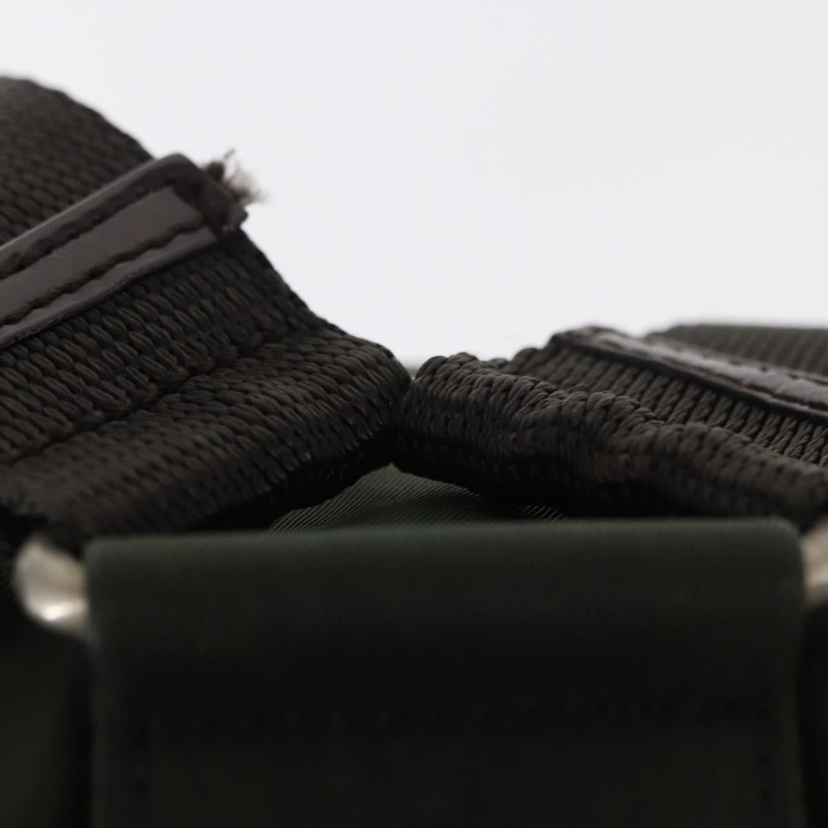 PRADA Backpack Nylon Khaki Silver Auth BA7769