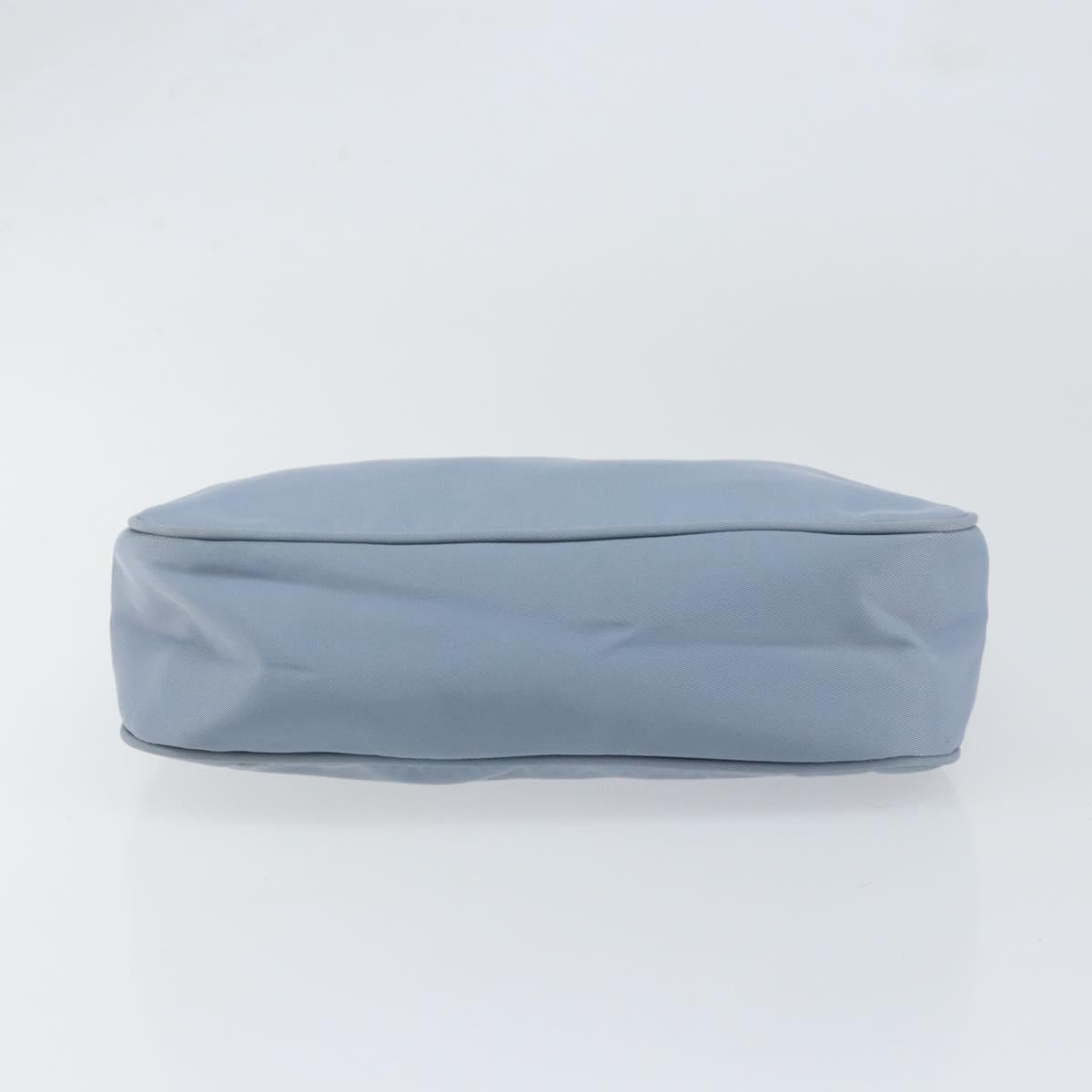 PRADA Hand Bag Nylon Light Blue Silver Auth BA7770