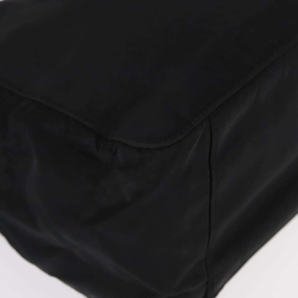 PRADA Hand Bag Nylon Black Silver Auth BA7771