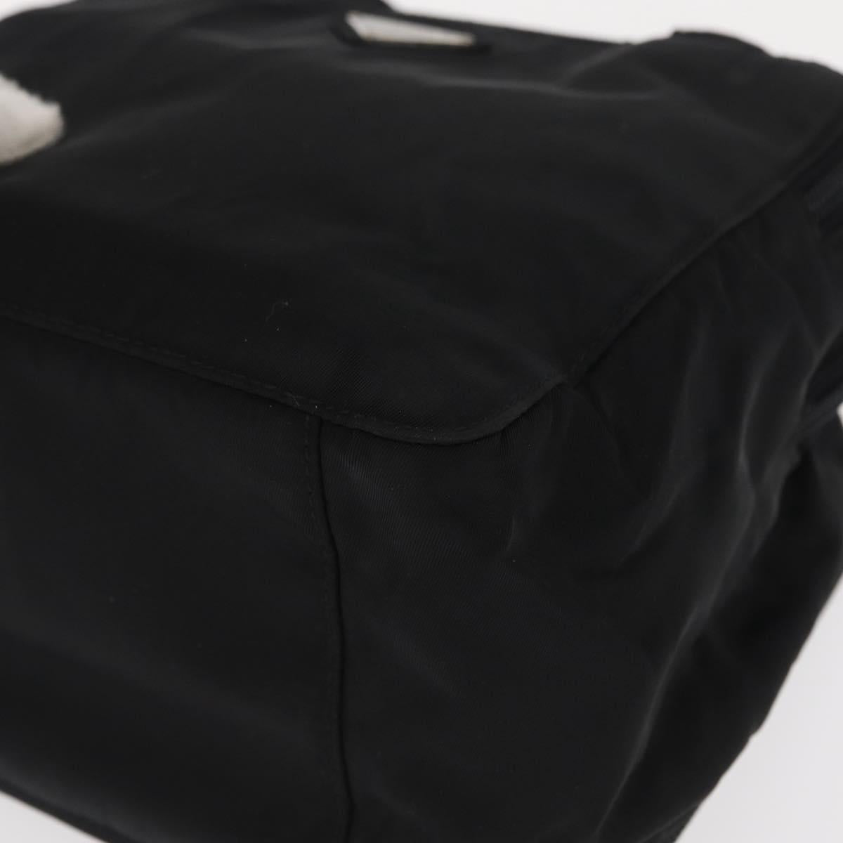PRADA Hand Bag Nylon Black Silver Auth BA7771