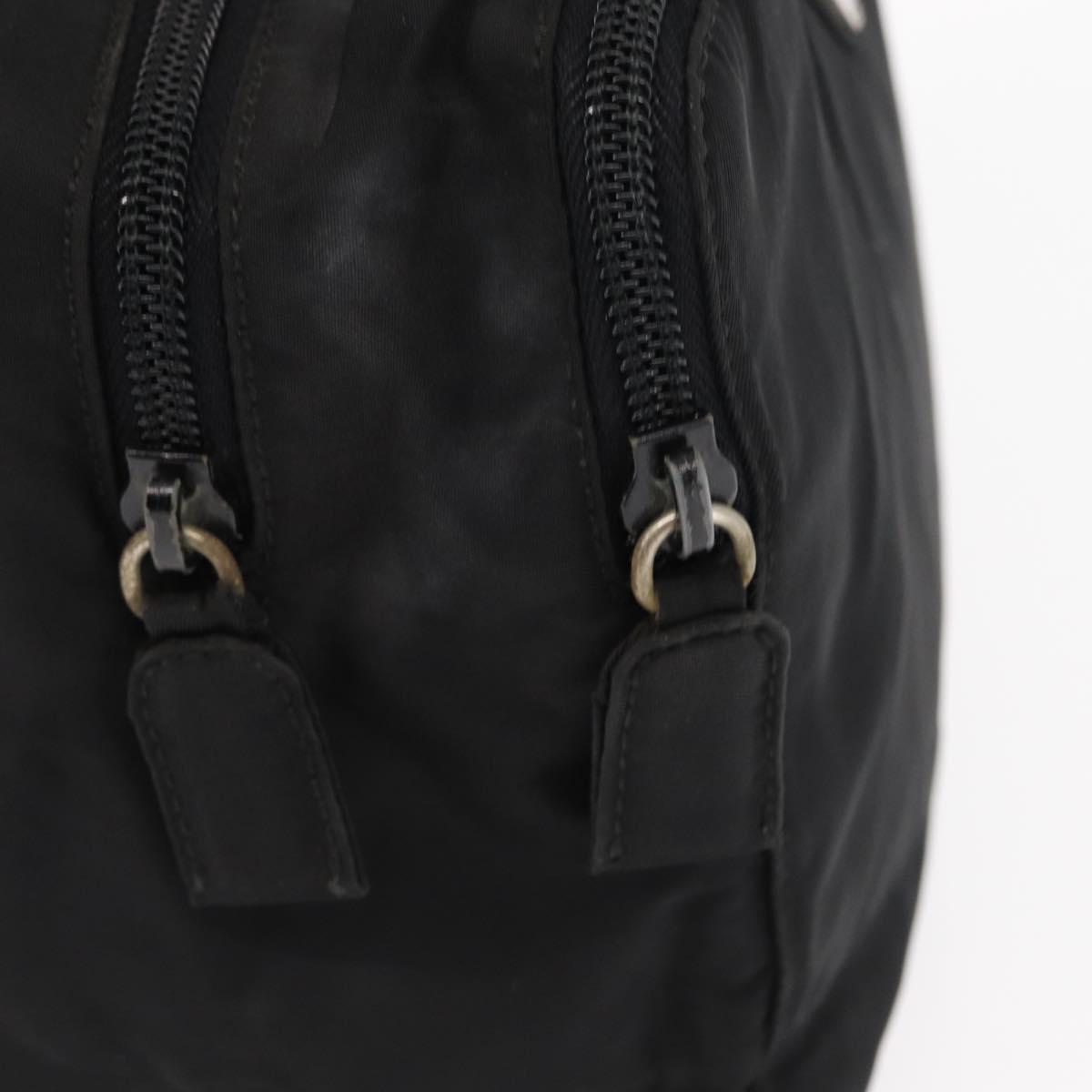 PRADA Hand Bag Nylon Black Silver Auth BA7771