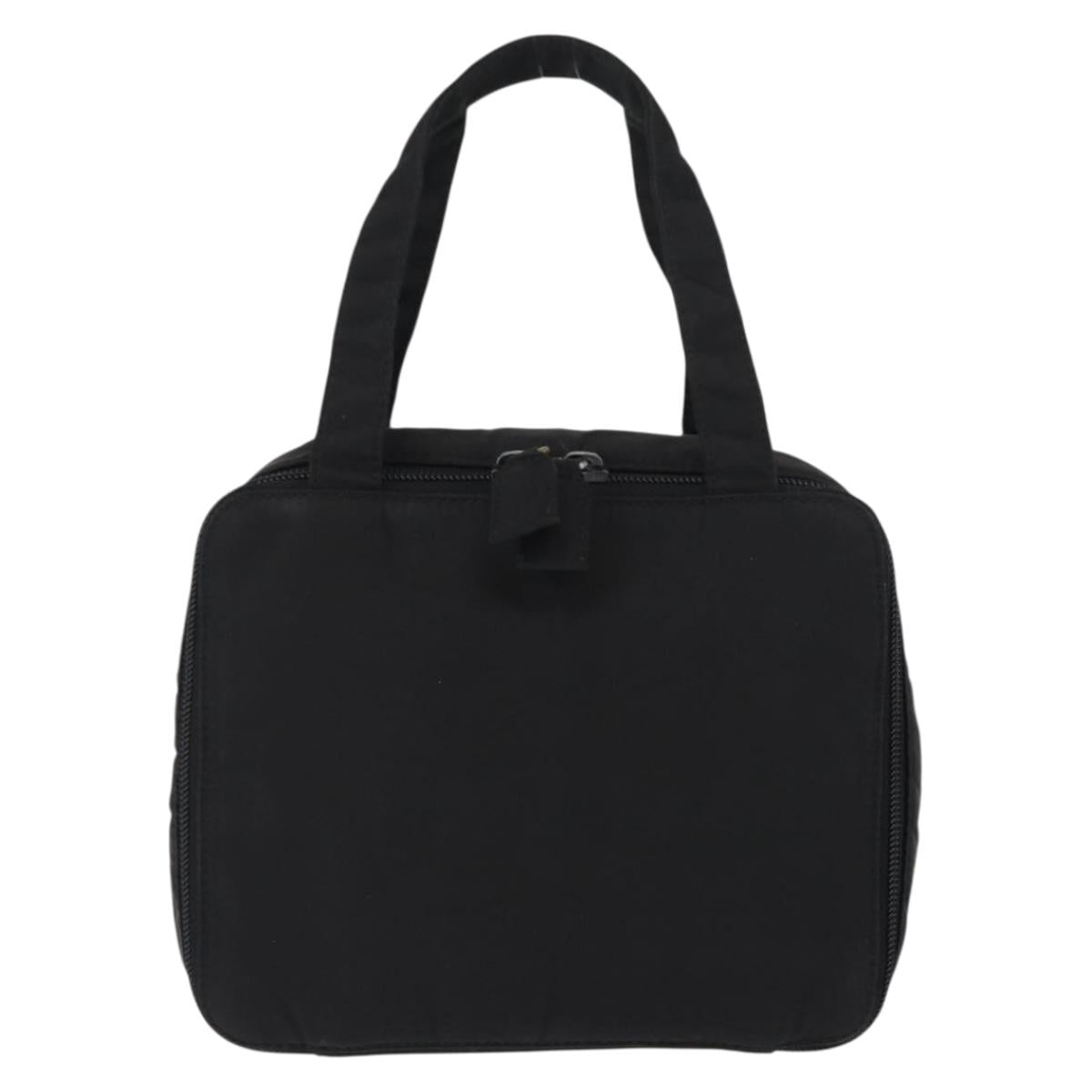 PRADA Hand Bag Nylon Black Silver Auth BA7771