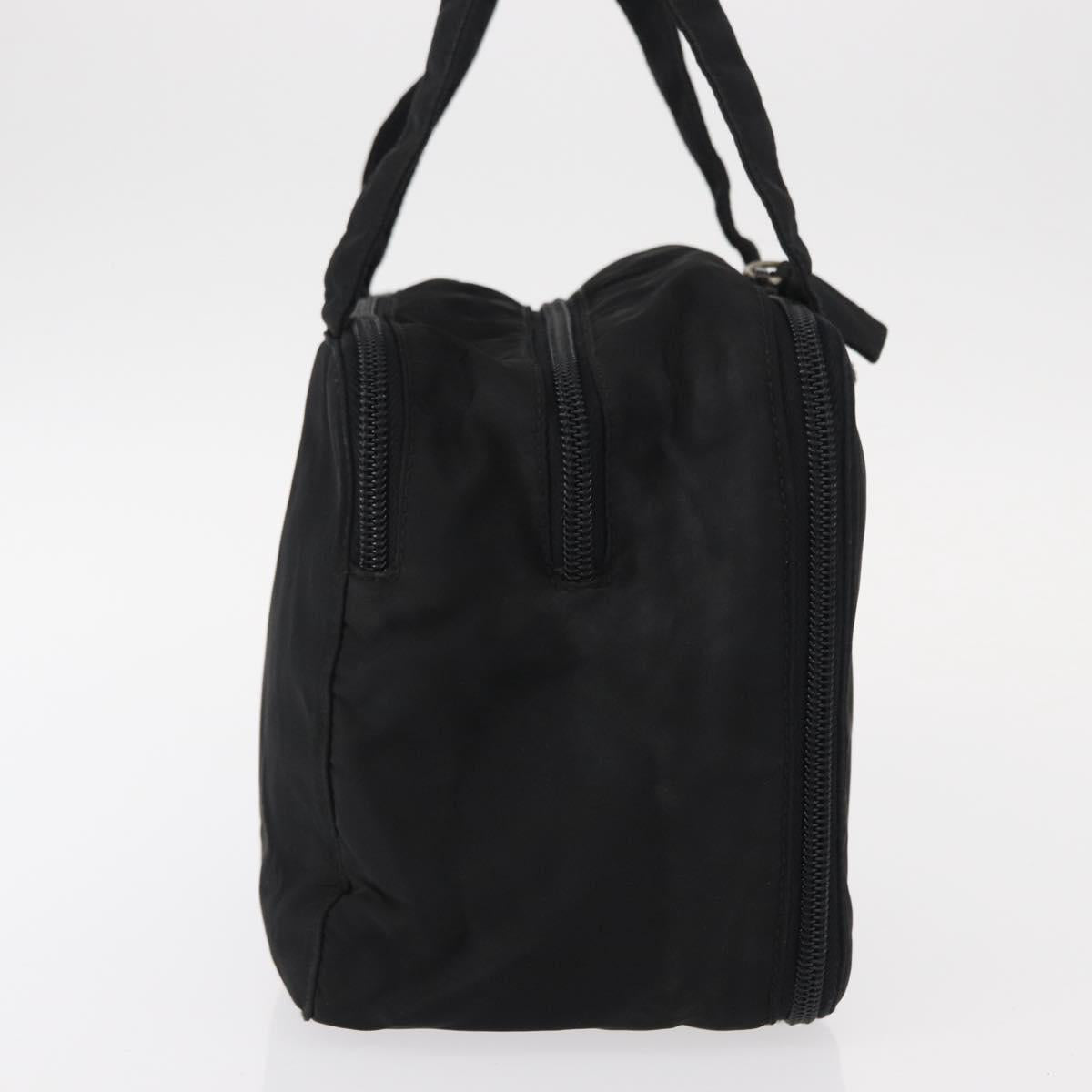 PRADA Hand Bag Nylon Black Silver Auth BA7771