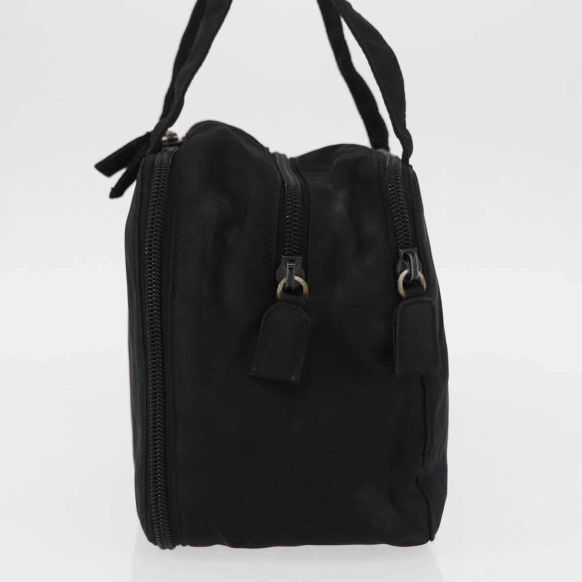 PRADA Hand Bag Nylon Black Silver Auth BA7771