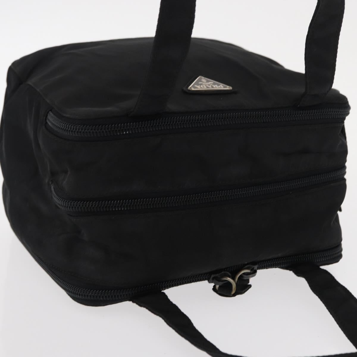 PRADA Hand Bag Nylon Black Silver Auth BA7771