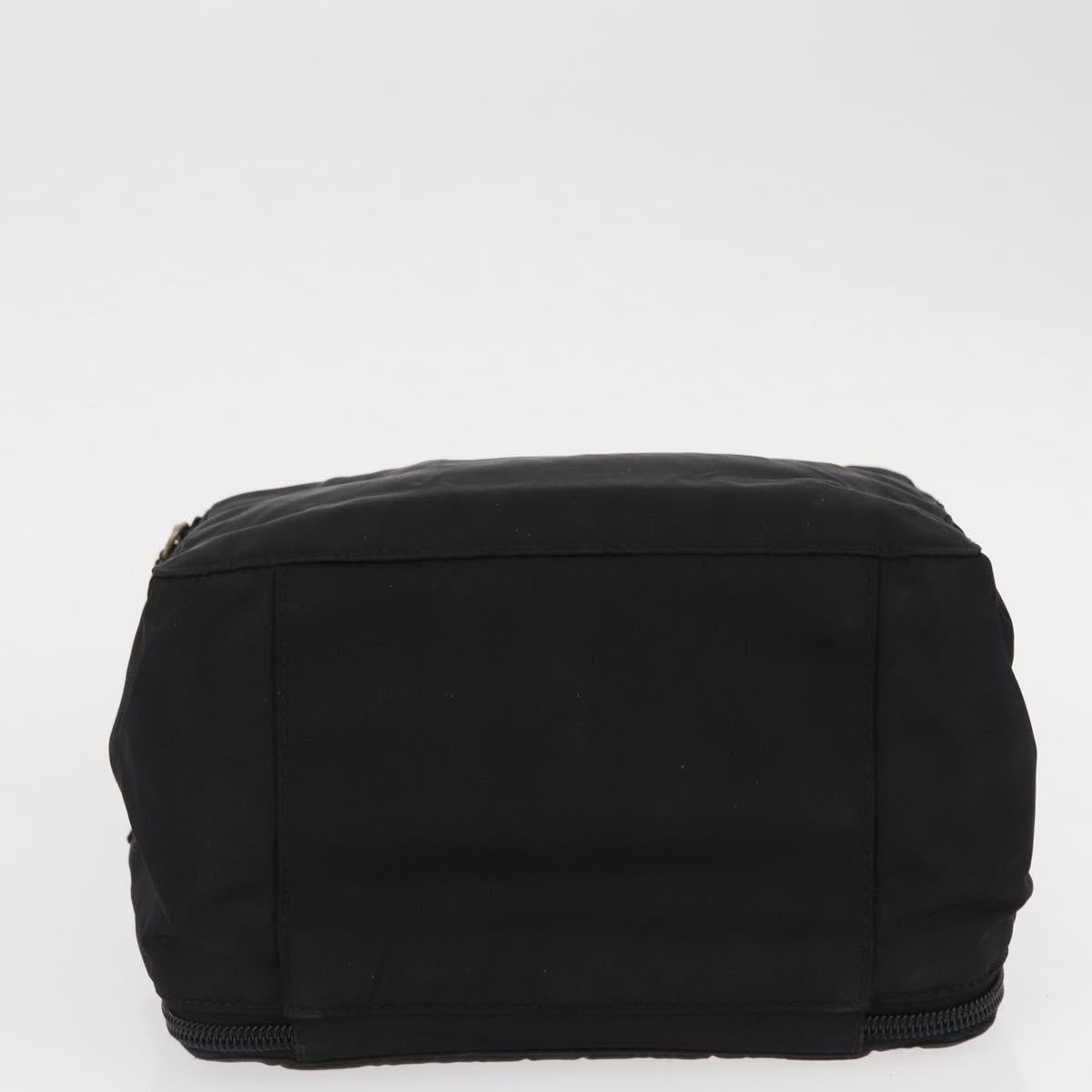 PRADA Hand Bag Nylon Black Silver Auth BA7771