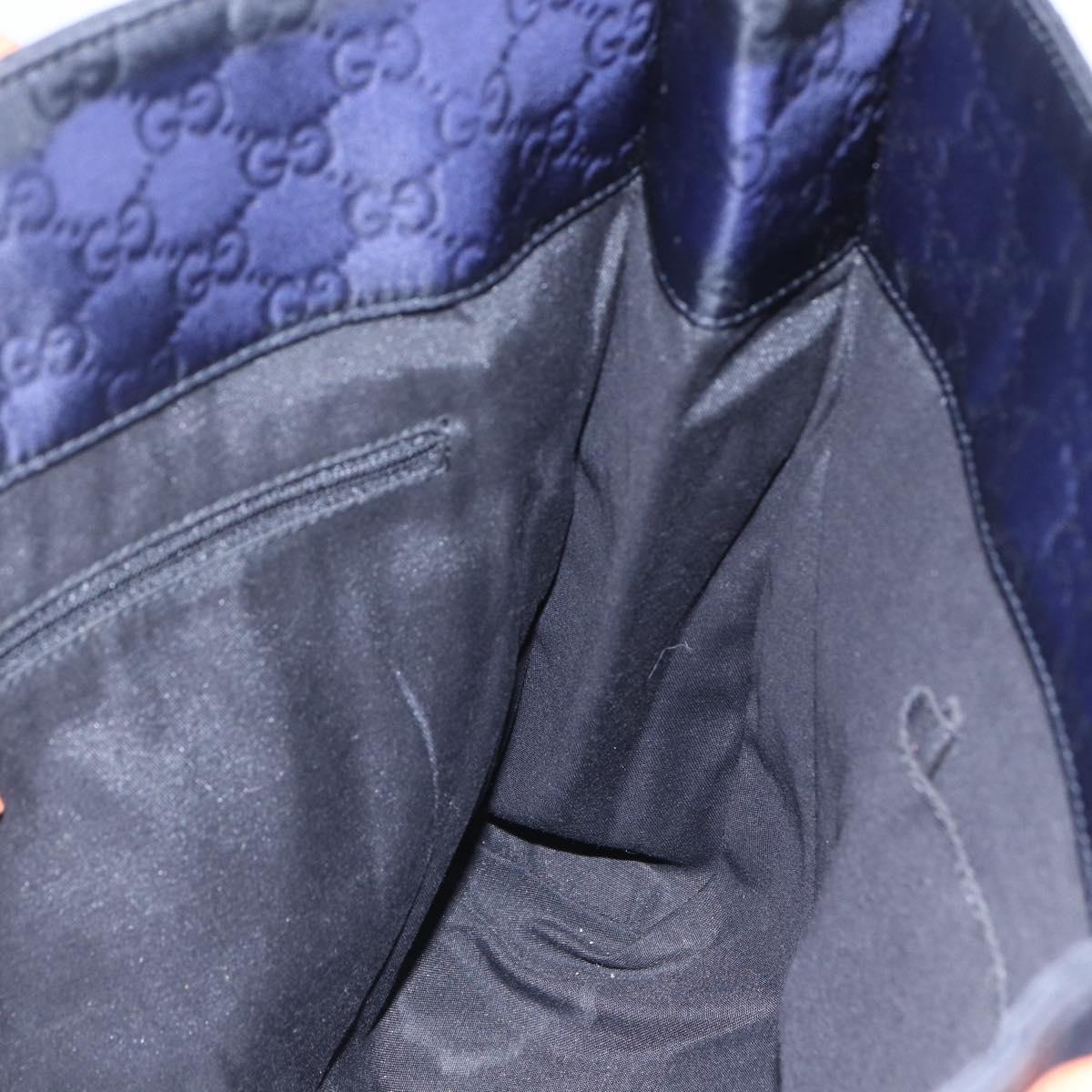 GUCCI GG Canvas Tote Bag Nylon Navy 355732 Auth BA7774