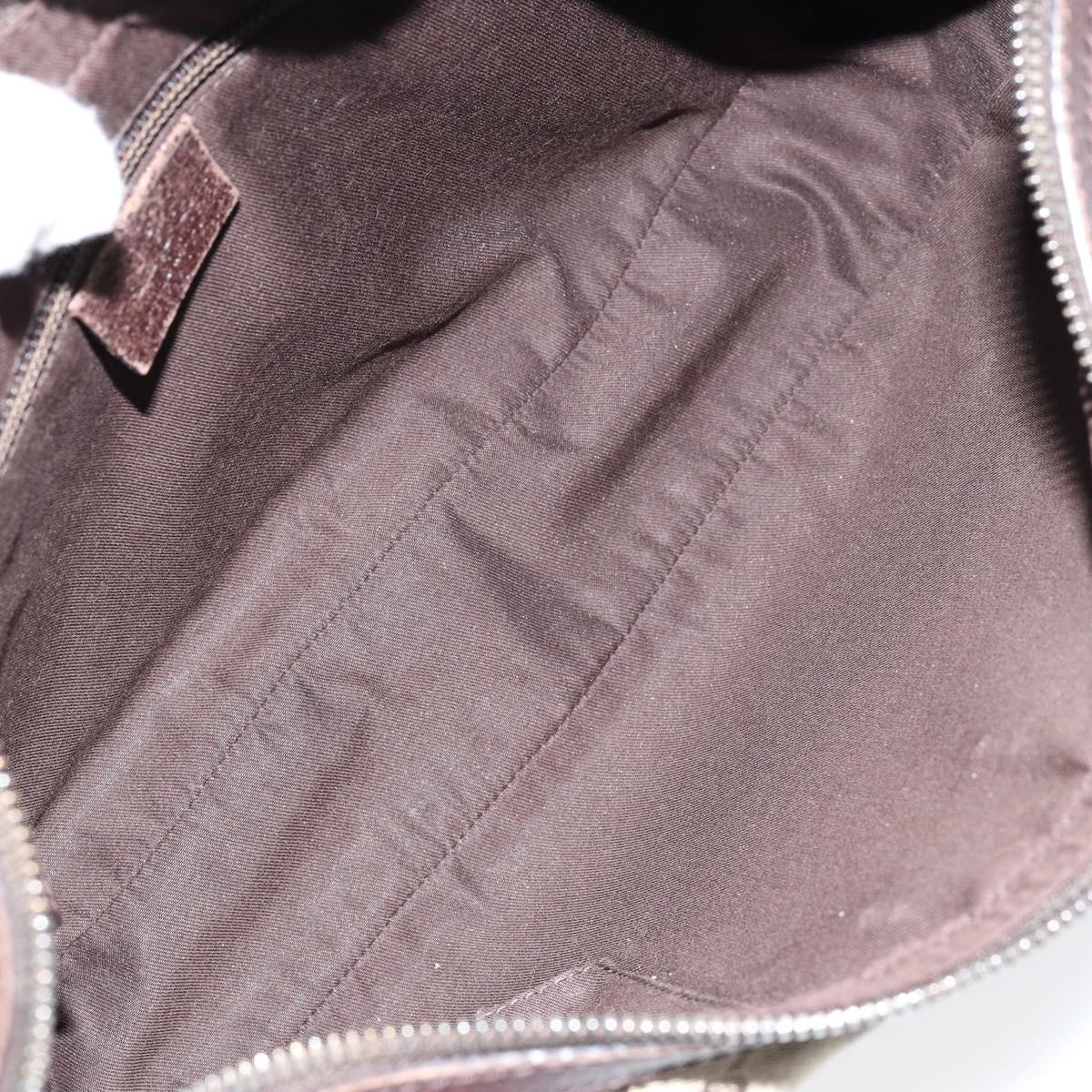 GUCCI GG Canvas Shoulder Bag Beige Silver 122790 Auth BA7775