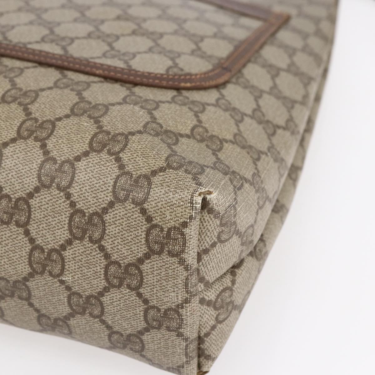 GUCCI GG Supreme Web Sherry Line Tote Bag PVC Beige Red 378 02 003 Auth BA7779