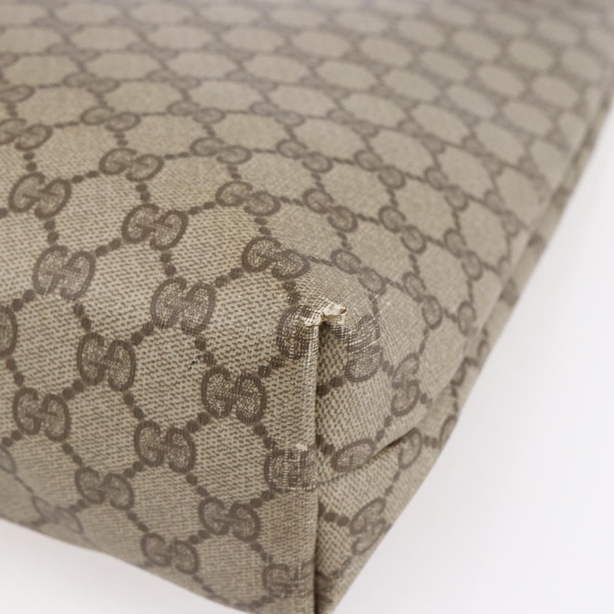 GUCCI GG Supreme Web Sherry Line Tote Bag PVC Beige Red 378 02 003 Auth BA7779