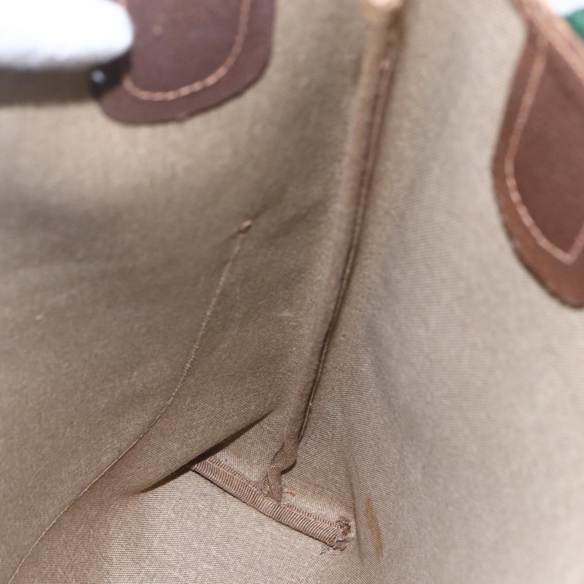 GUCCI GG Supreme Web Sherry Line Tote Bag PVC Beige Red 378 02 003 Auth BA7779