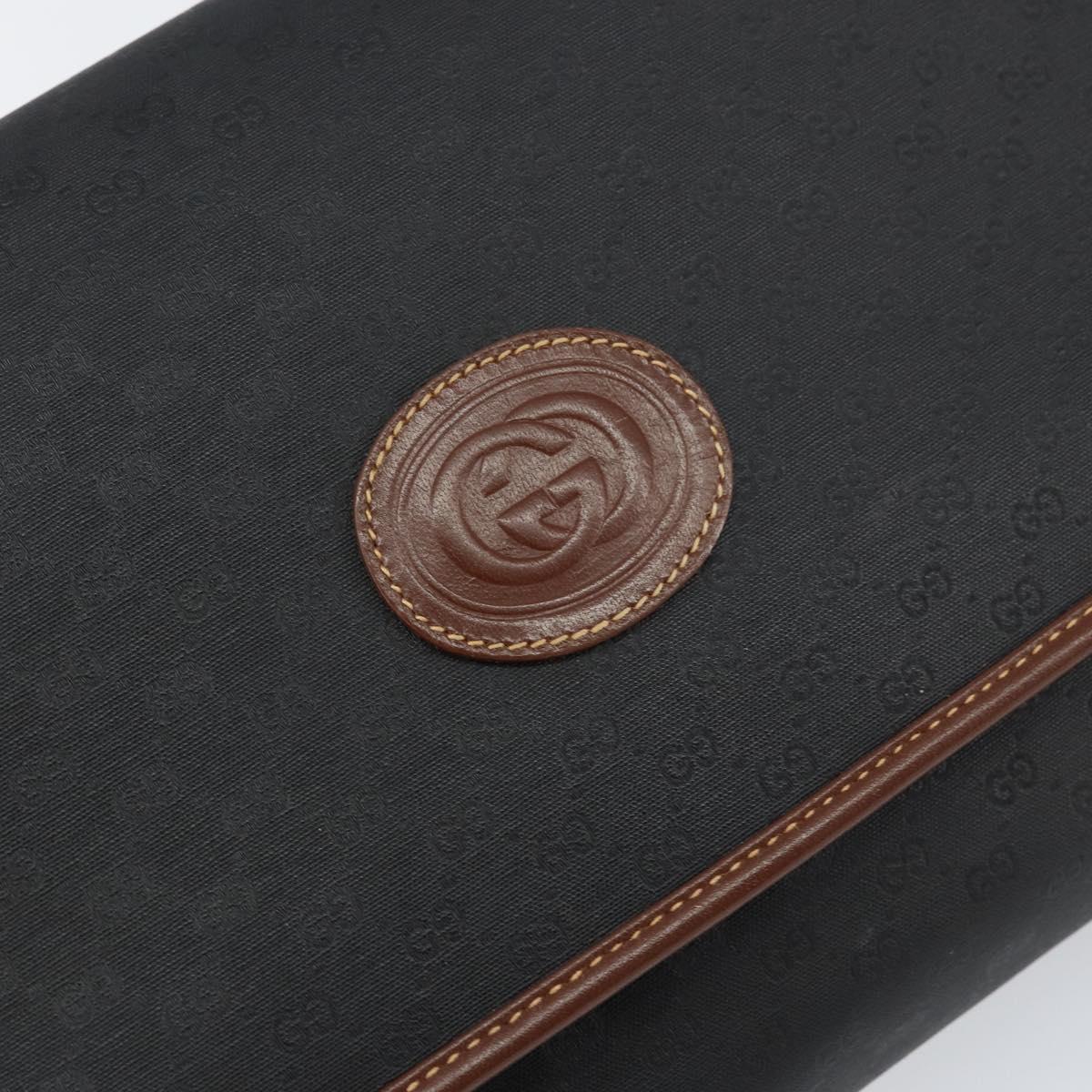 GUCCI Micro GG Supreme Shoulder Bag PVC Black Gold 004 112 0289 Auth BA7784