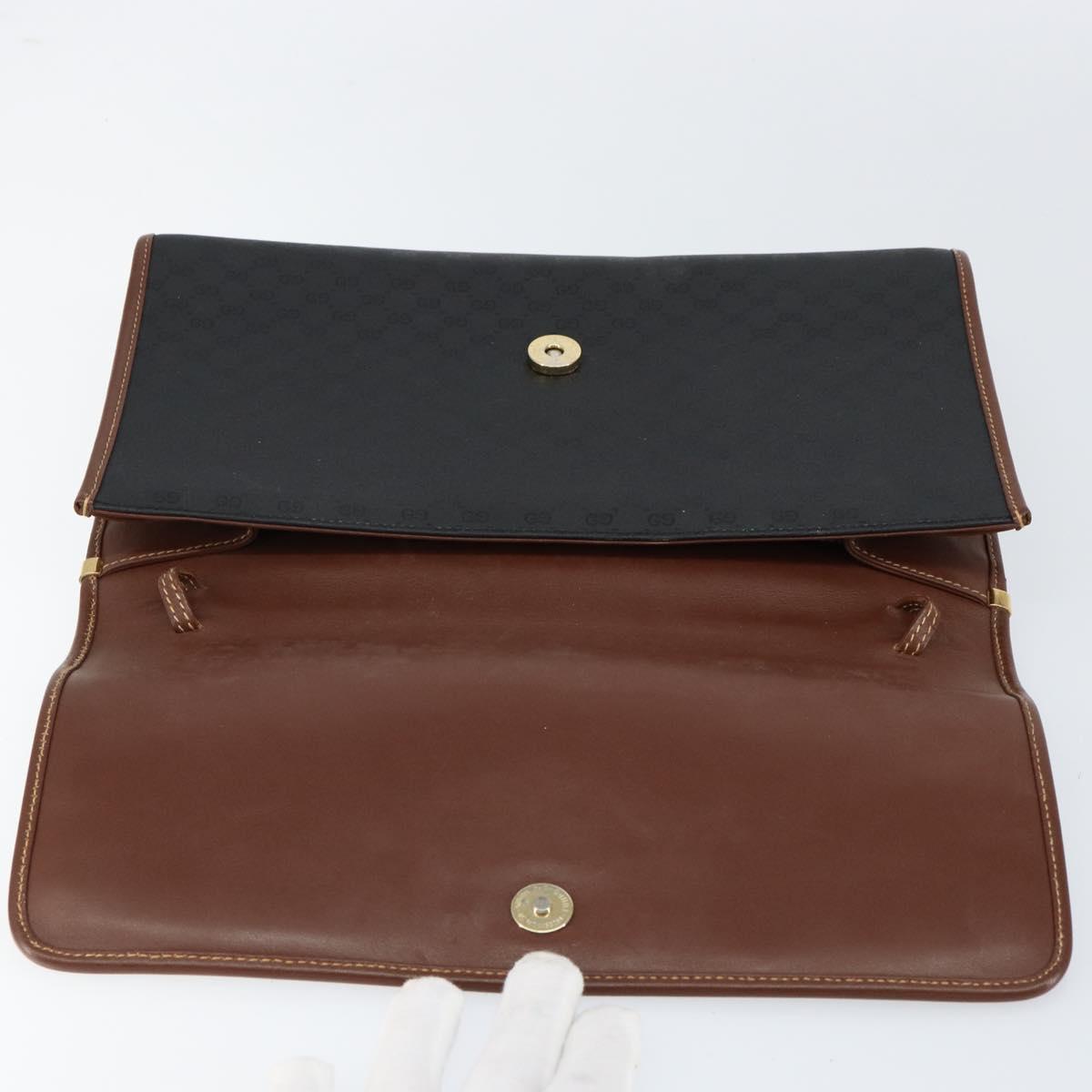 GUCCI Micro GG Supreme Shoulder Bag PVC Black Gold 004 112 0289 Auth BA7784