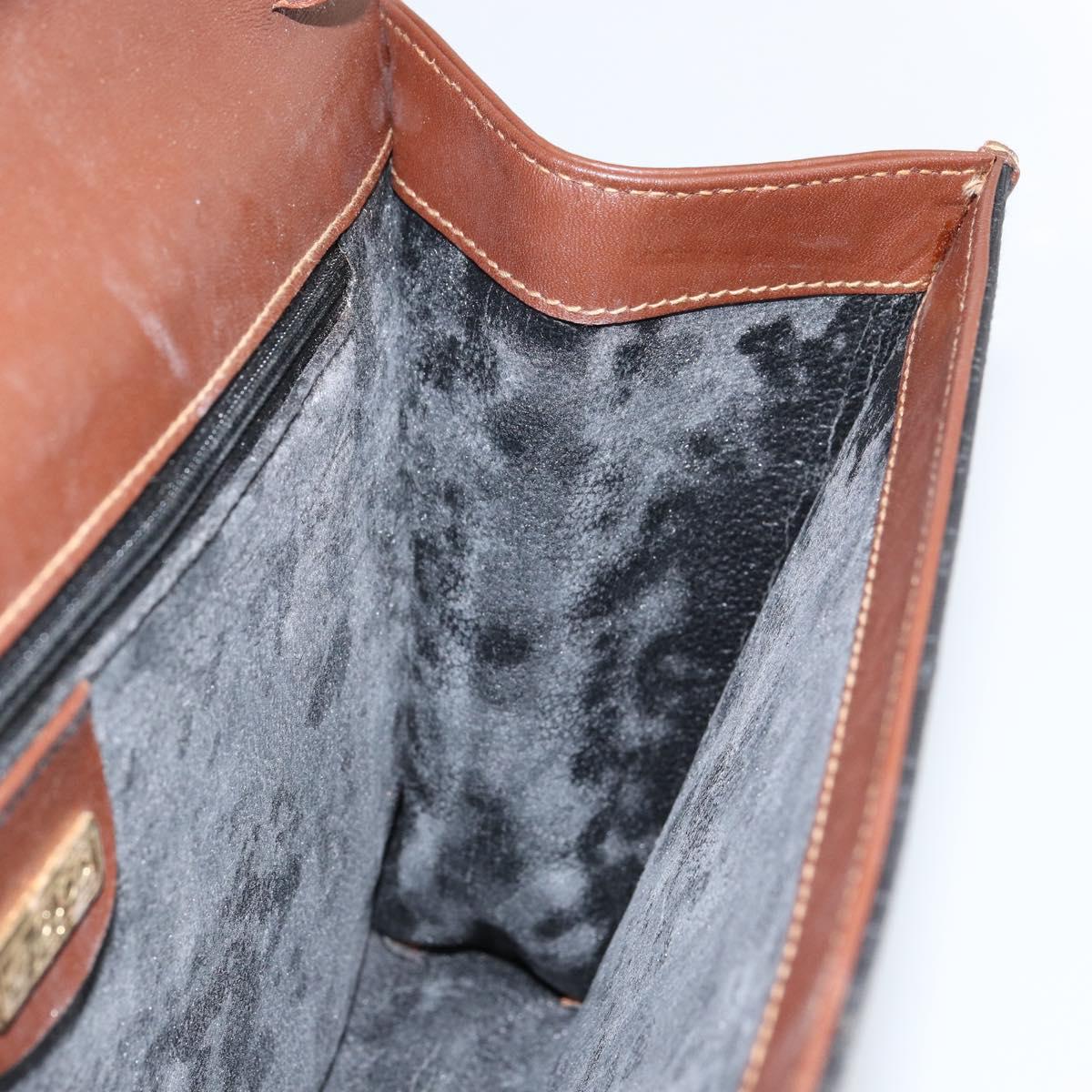 GUCCI Micro GG Supreme Shoulder Bag PVC Black Gold 004 112 0289 Auth BA7784