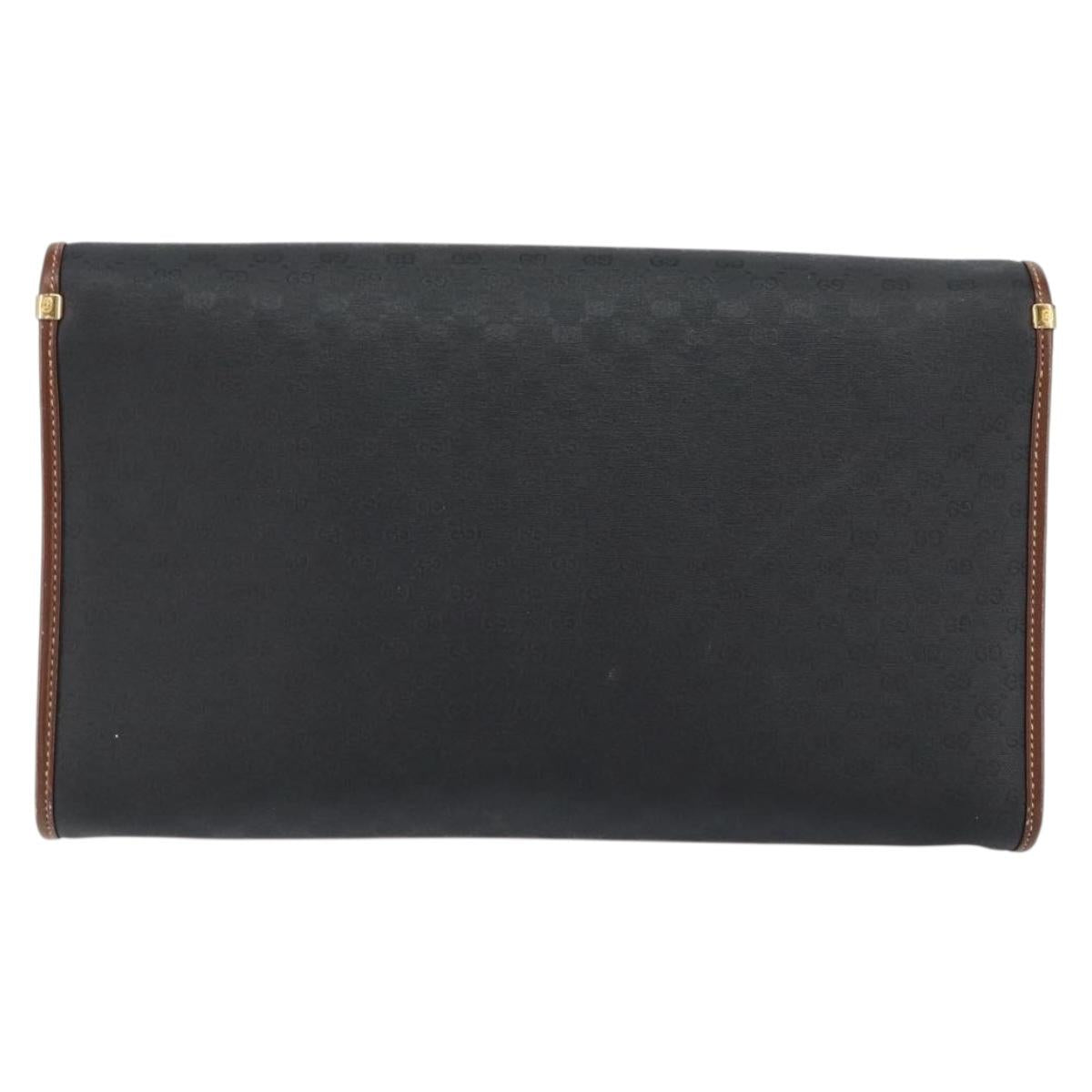 GUCCI Micro GG Supreme Shoulder Bag PVC Black Gold 004 112 0289 Auth BA7784