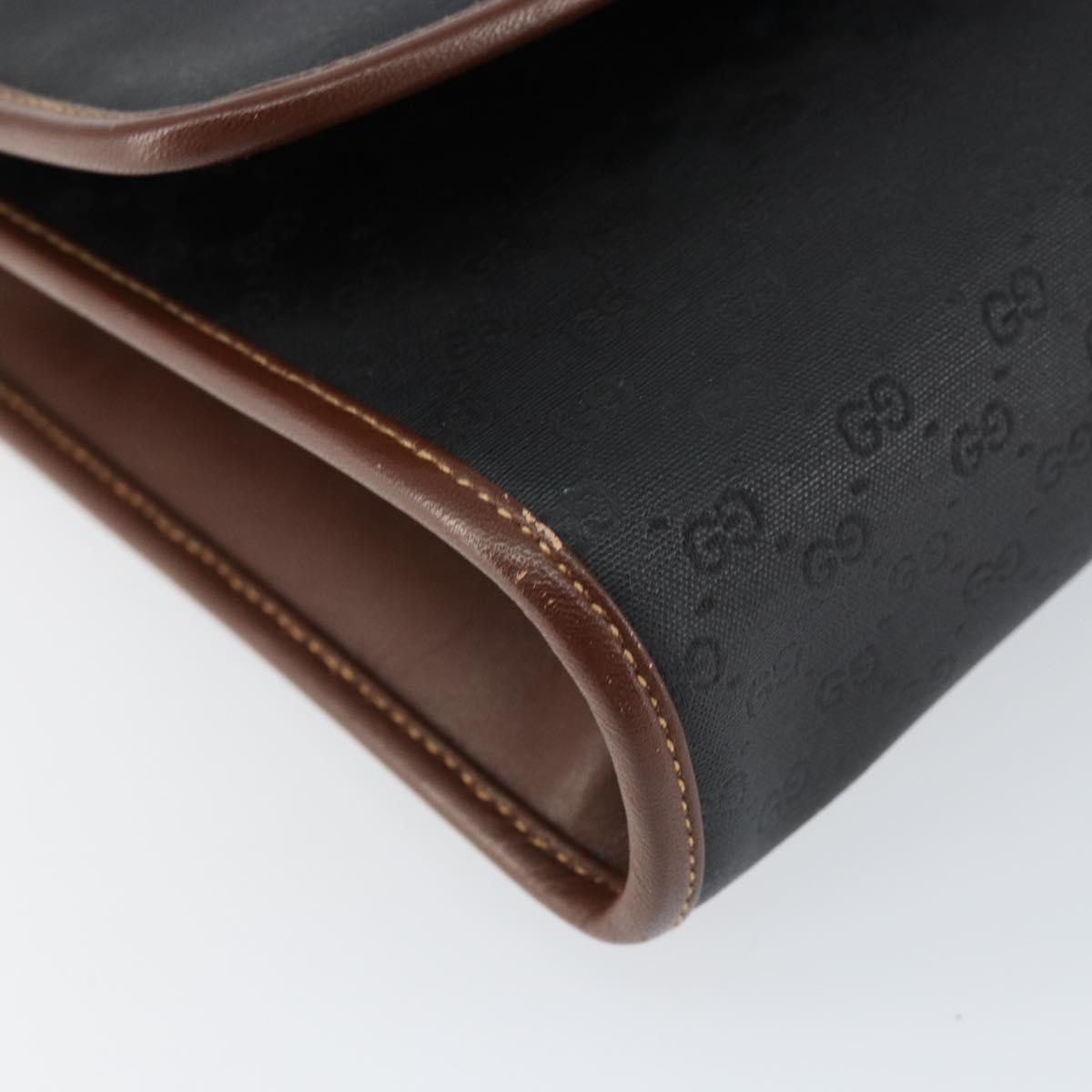 GUCCI Micro GG Supreme Shoulder Bag PVC Black Gold 004 112 0289 Auth BA7784