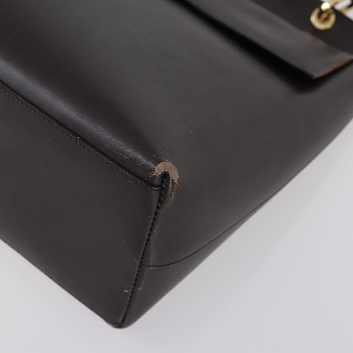 GUCCI Bamboo Hand Bag Leather 2way Brown Gold 001 1886 Auth BA7787