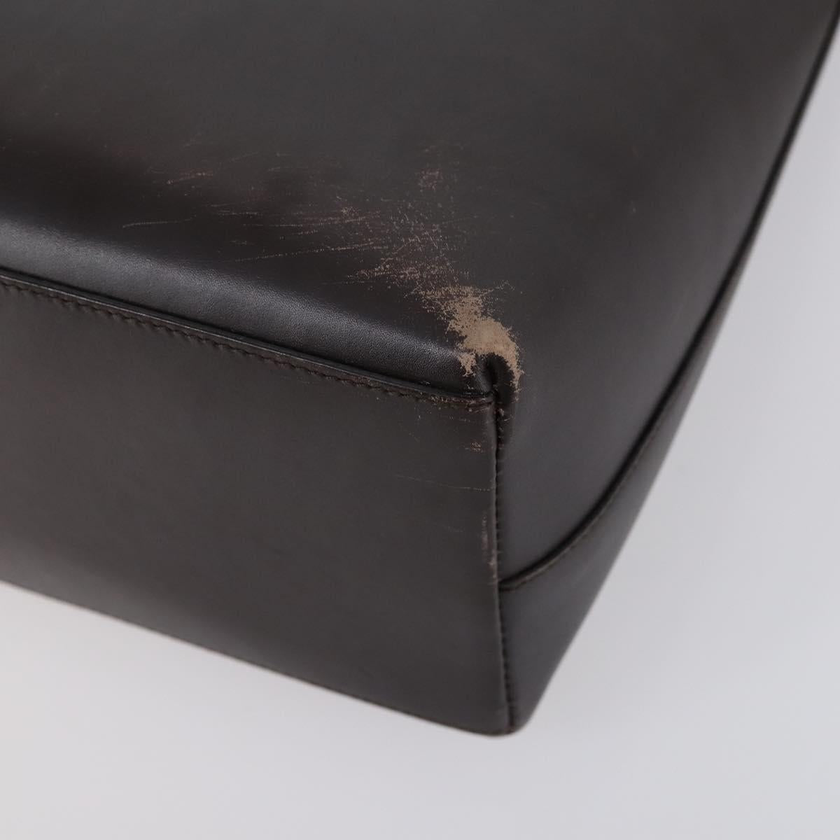 GUCCI Bamboo Hand Bag Leather 2way Brown Gold 001 1886 Auth BA7787