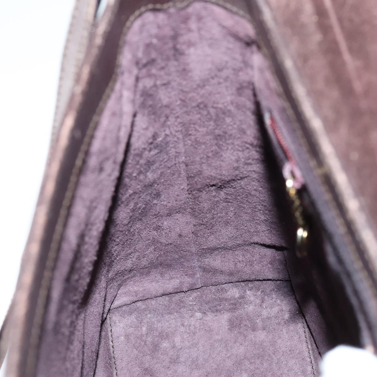 GUCCI Bamboo Hand Bag Leather 2way Brown Gold 001 1886 Auth BA7787