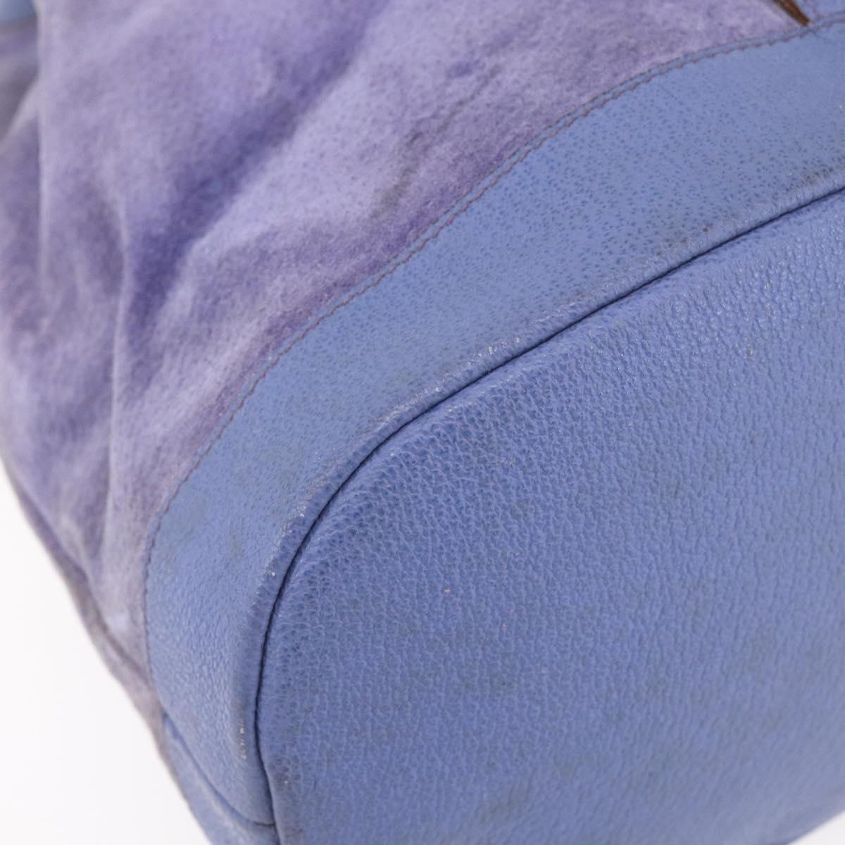 GUCCI Bamboo Backpack Suede Leather Blue Gold 003 2855 0043 0 Auth BA7788