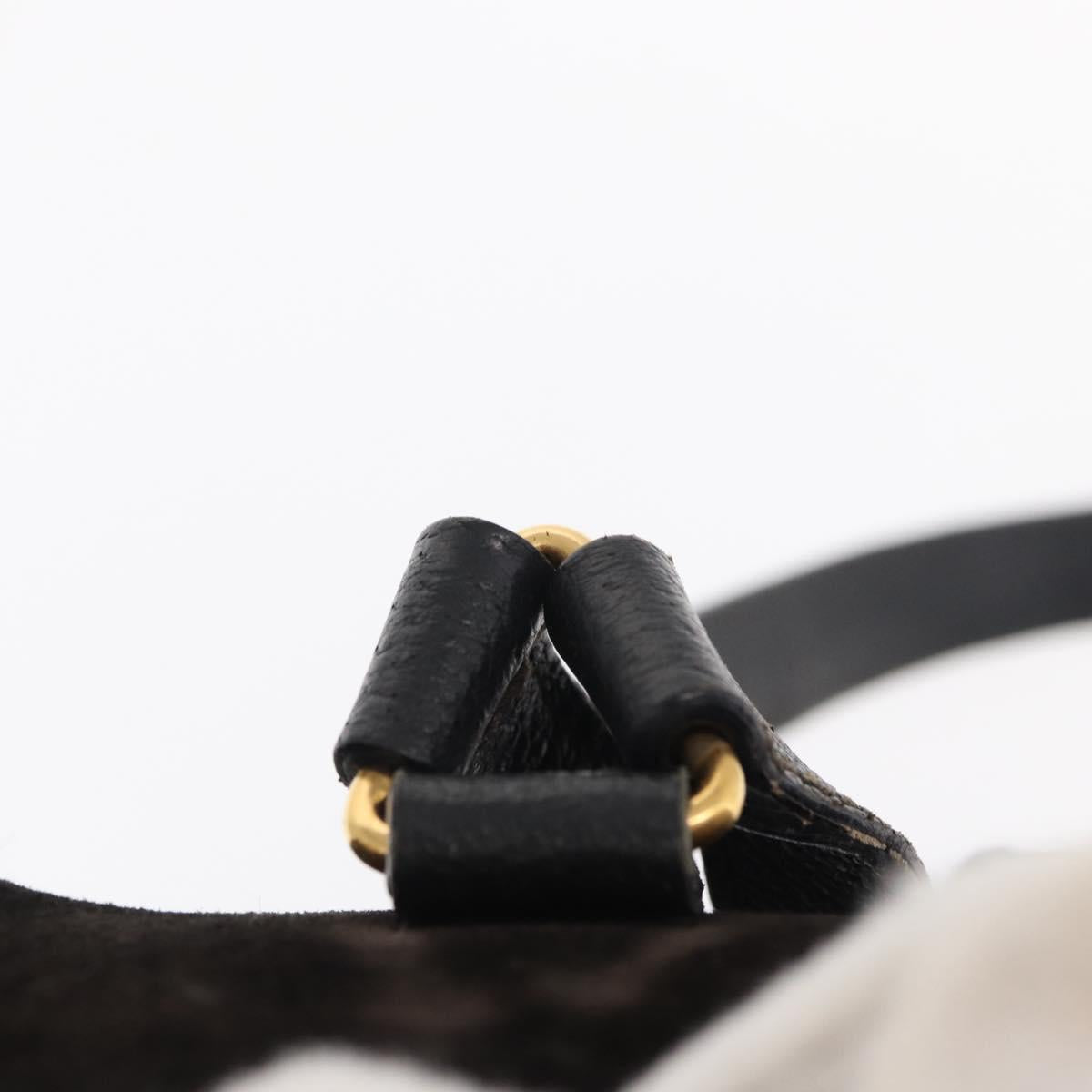 GUCCI Bamboo Backpack Suede Leather Black Gold 003 1705 0030 Auth BA7789