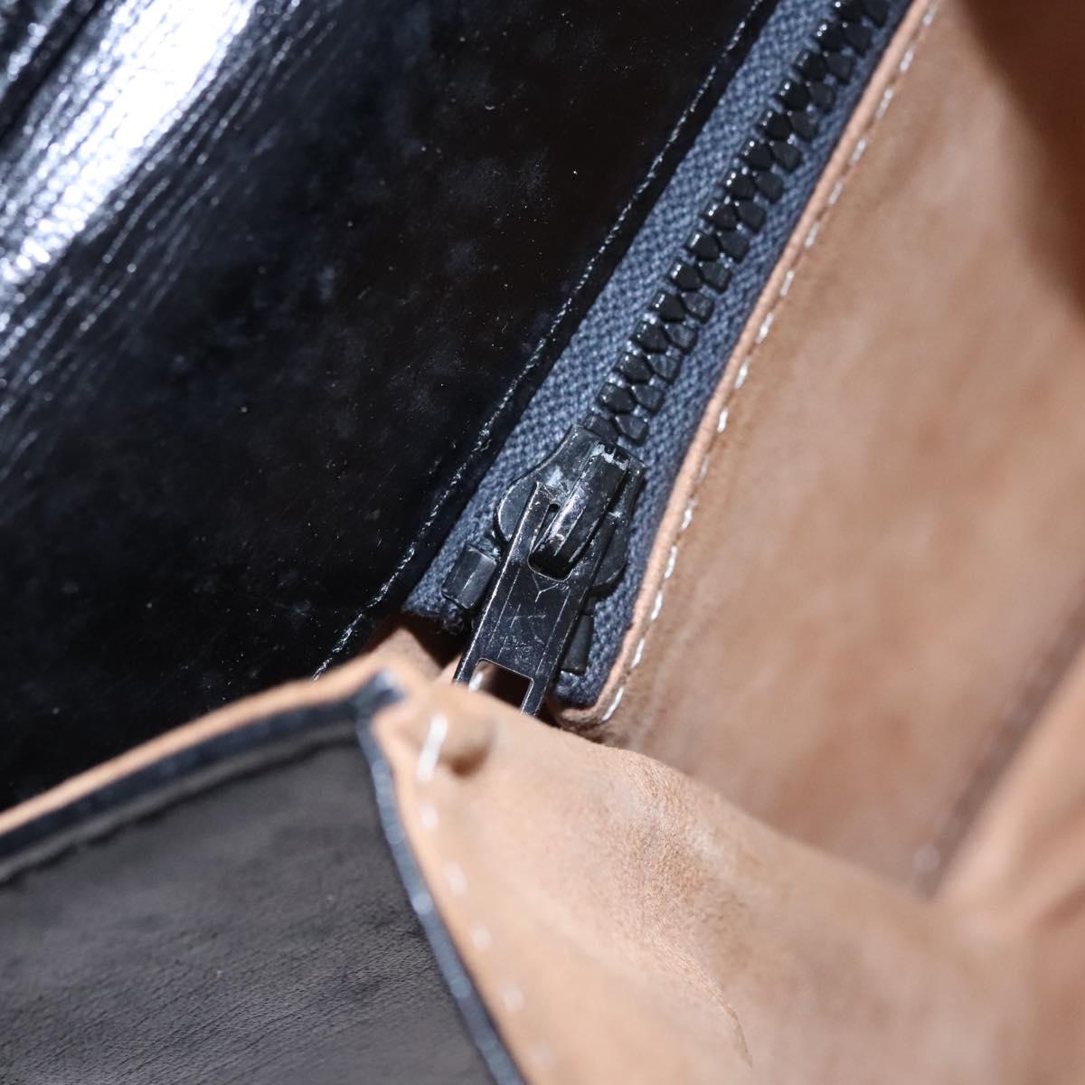 SAINT LAURENT Shoulder Bag Leather Black Auth BA779