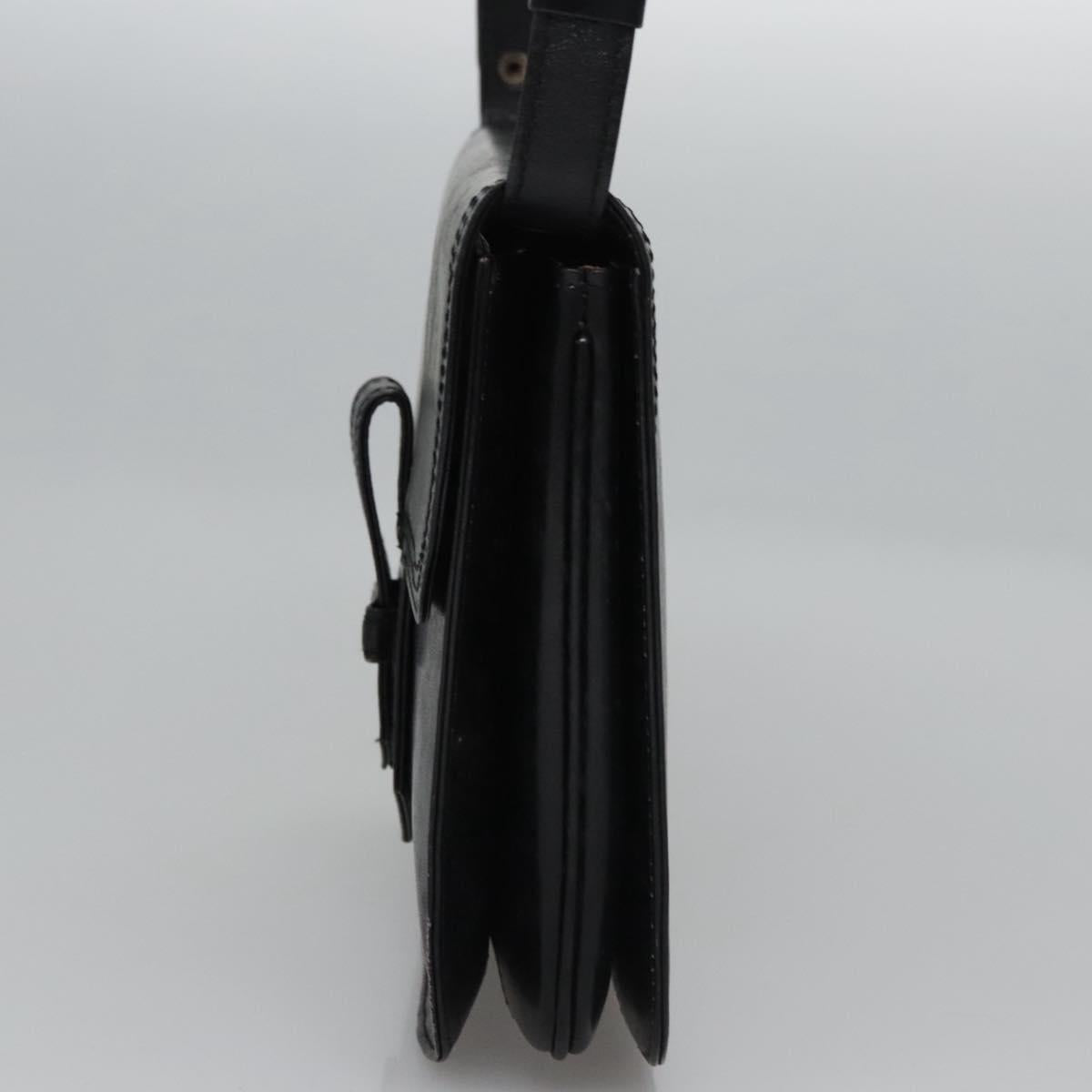 SAINT LAURENT Shoulder Bag Leather Black Auth BA779