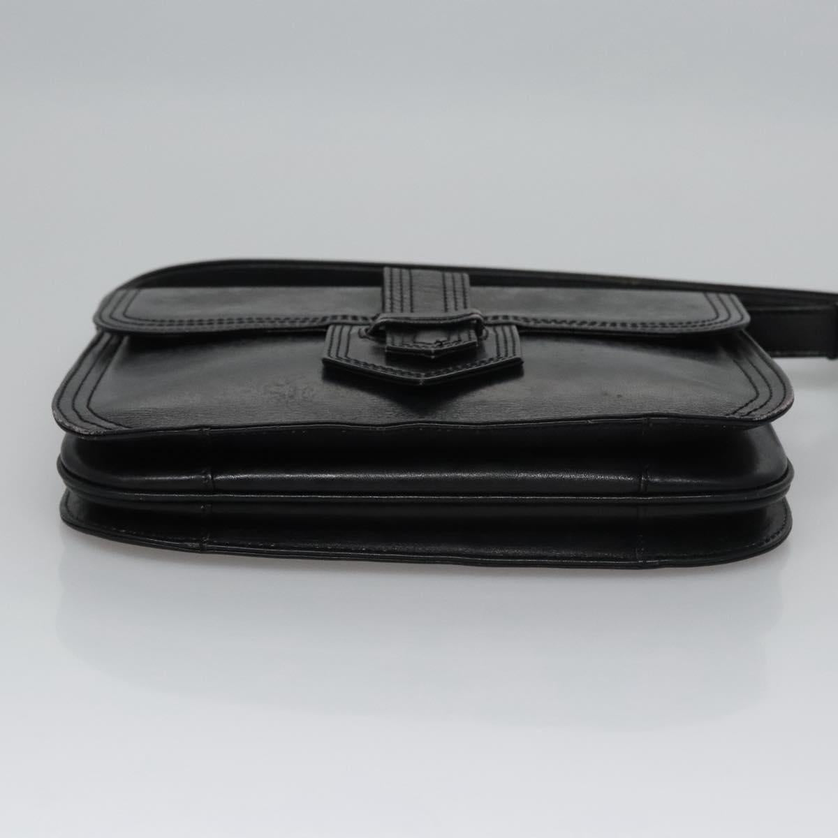 SAINT LAURENT Shoulder Bag Leather Black Auth BA779