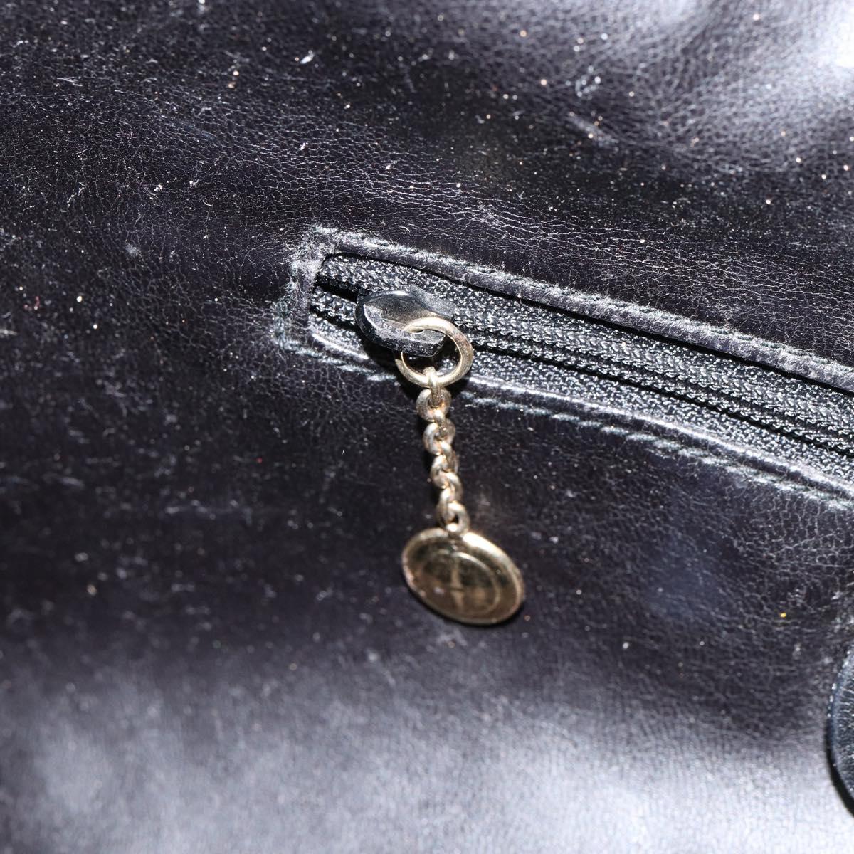 GUCCI Bamboo Hand Bag Leather Black Gold 001 0166 1638 Auth BA7790