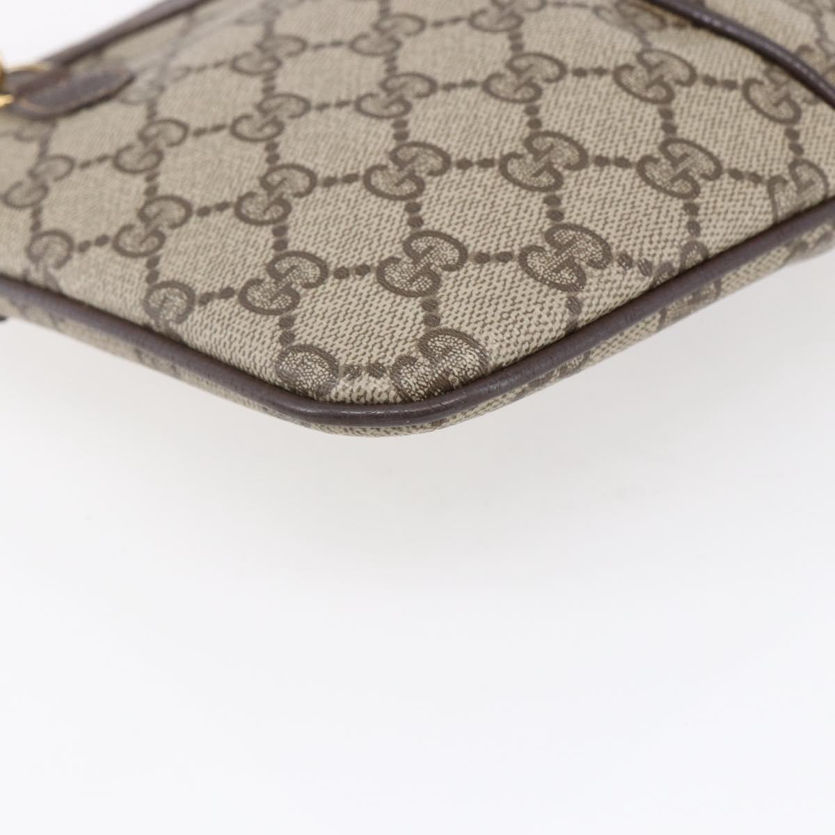 GUCCI GG Supreme Web Sherry Line Bag PVC Beige Gold 904 02 047 Auth BA7792