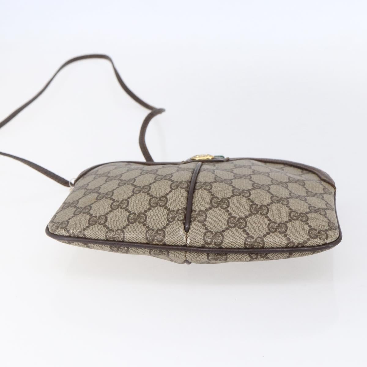 GUCCI GG Supreme Web Sherry Line Bag PVC Beige Gold 904 02 047 Auth BA7792