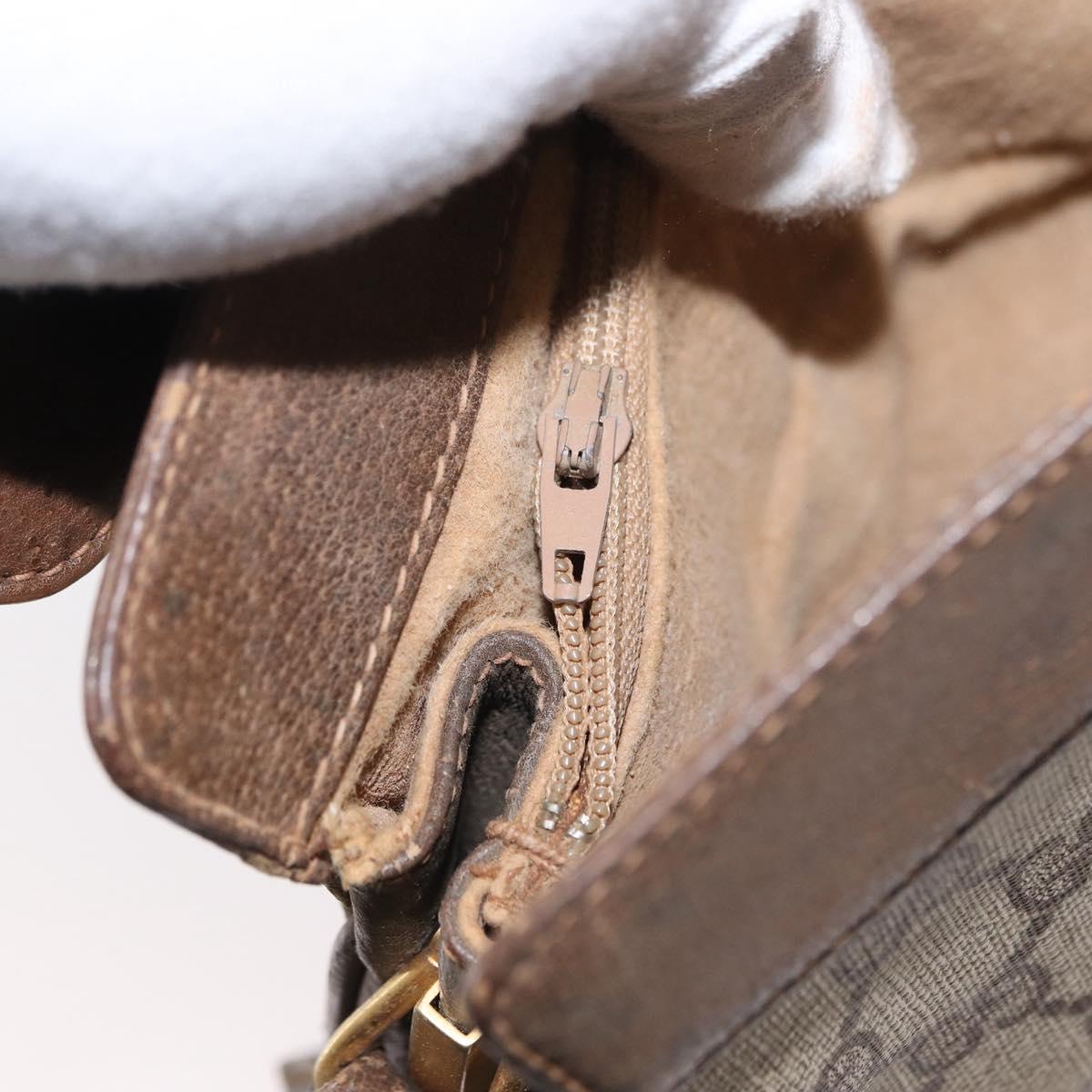 GUCCI GG Supreme Web Sherry Line Bag PVC Beige Gold 72 02 024 Auth BA7793