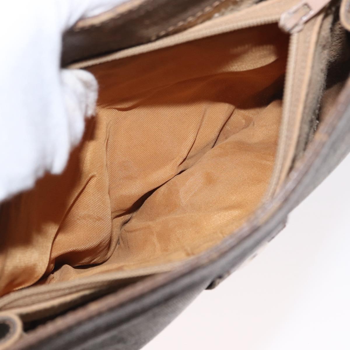 GUCCI GG Supreme Web Sherry Line Bag PVC Beige Gold 72 02 024 Auth BA7793