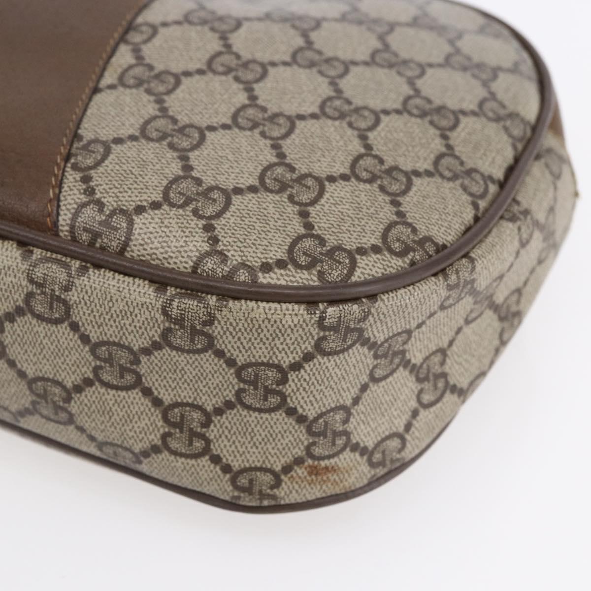 GUCCI GG Supreme Web Sherry Line Bag PVC Beige Gold Red 89 01 034 Auth BA7796