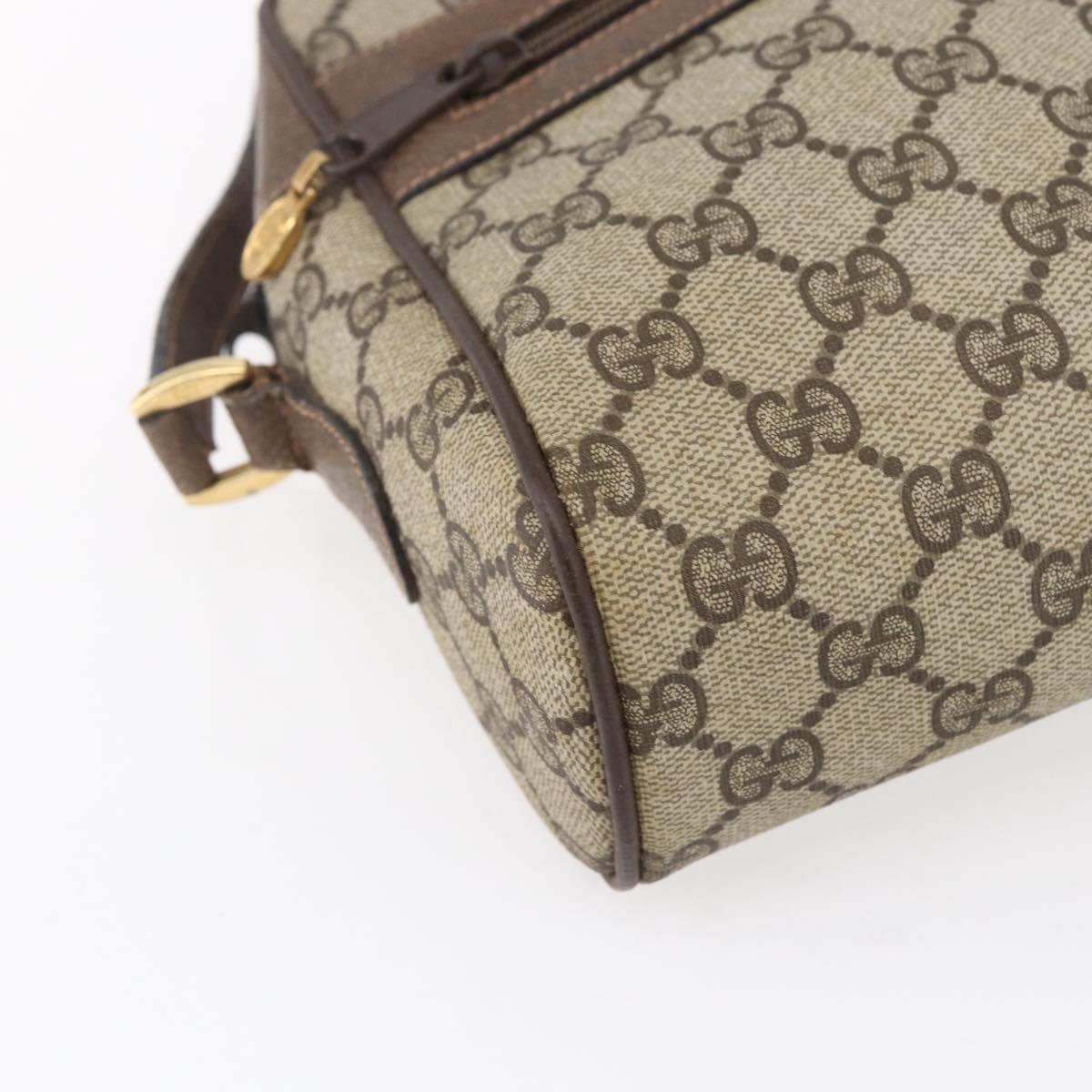 GUCCI GG Supreme Web Sherry Line Bag PVC Beige Gold 14 02 005 Auth BA7798