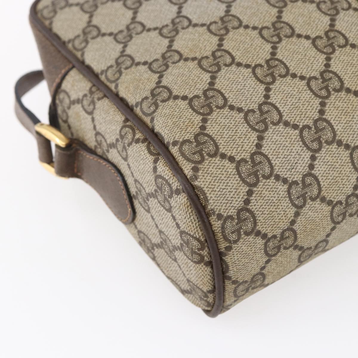 GUCCI GG Supreme Web Sherry Line Bag PVC Beige Gold 14 02 005 Auth BA7798