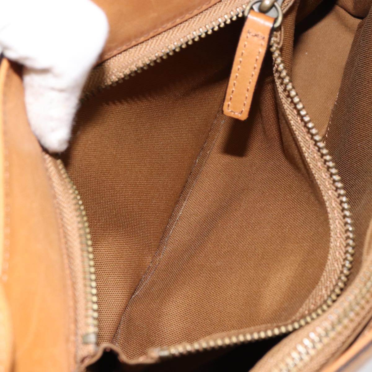 Chloe Shoulder Bag Leather Brown Gold Auth BA7803